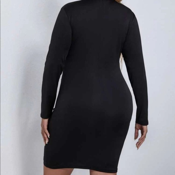 Black mesh insert bodycon dress - Picture 3 of 12